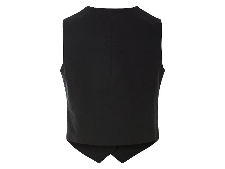Zwart herenvest, achterkant.