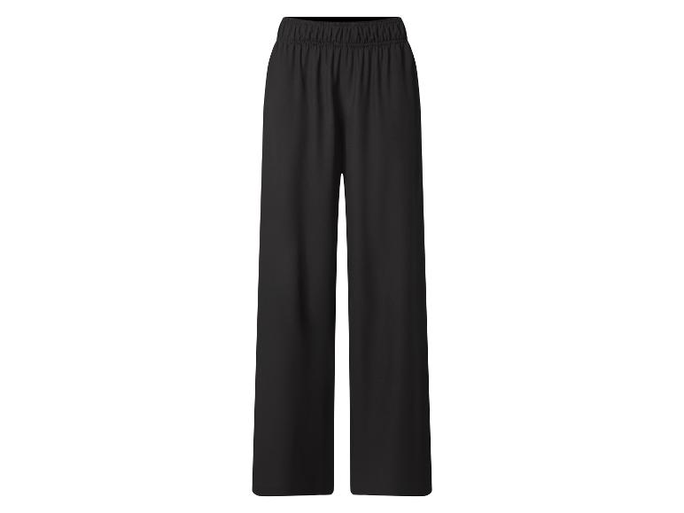 Zwarte, losvallende broek met elastische tailleband