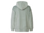 Een lichtgroene hoodie met capuchon.