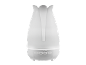 Witte tulpvormige aromadiffuser met knoppen voor licht, timer en nevel.