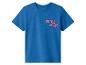 Blauw T-shirt met korte mouwen en superheldenprint