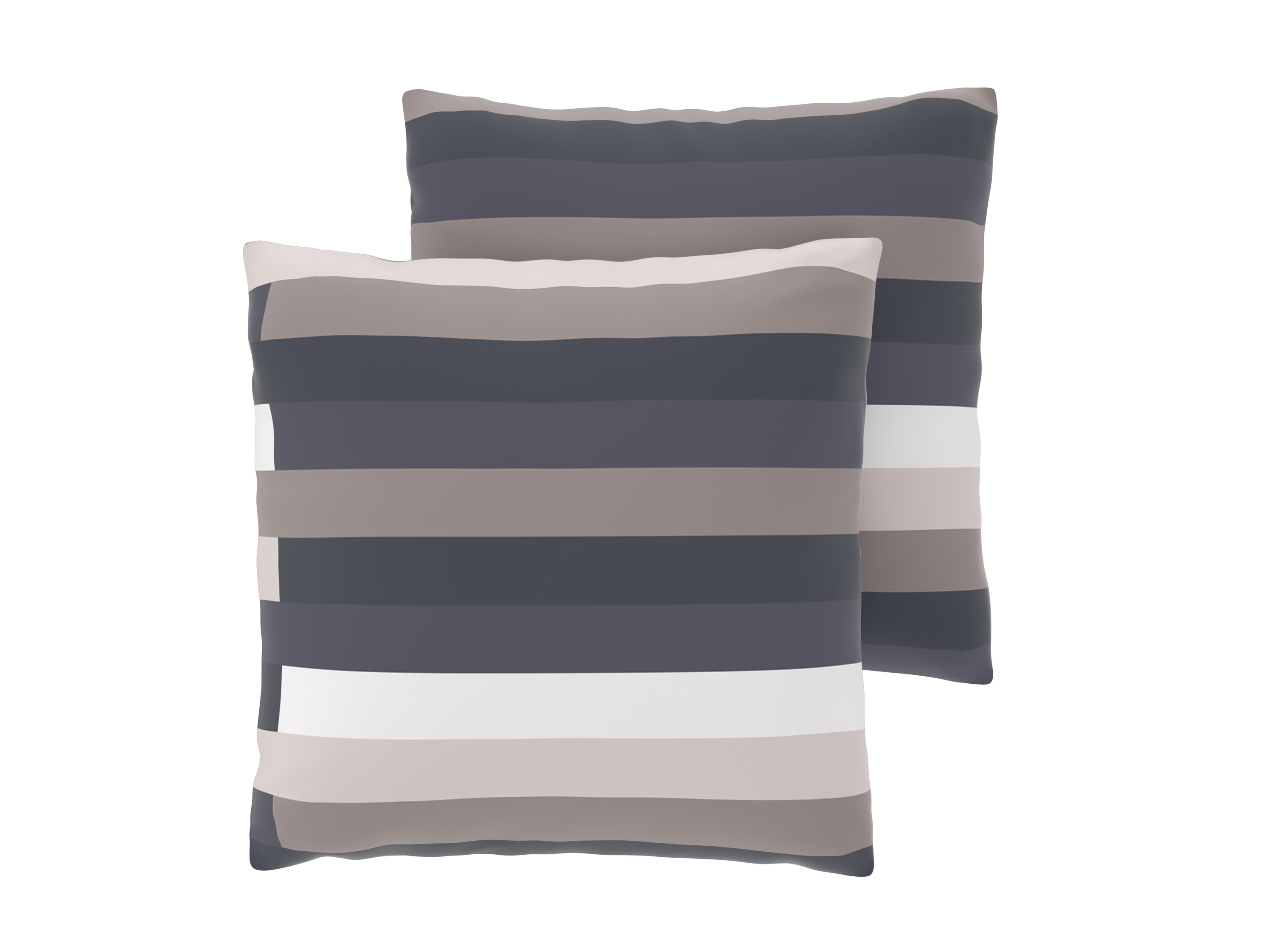 LIVARNO Set van 2 satijnen kussenslopen 50 x 60 cm (Strepen)