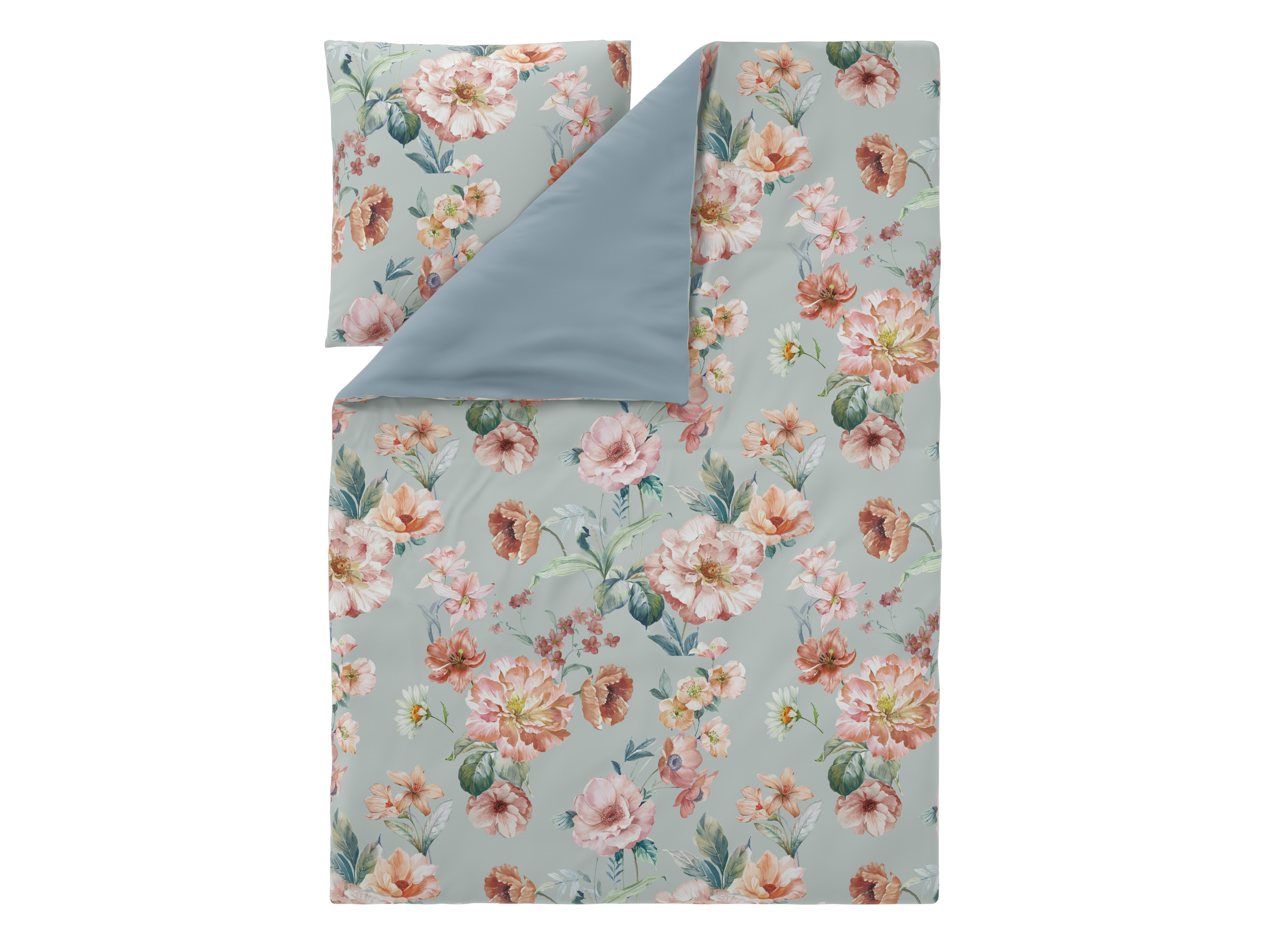 LIVARNO Satijnen dekbedovertrek140 x 200 cm (bloemen)