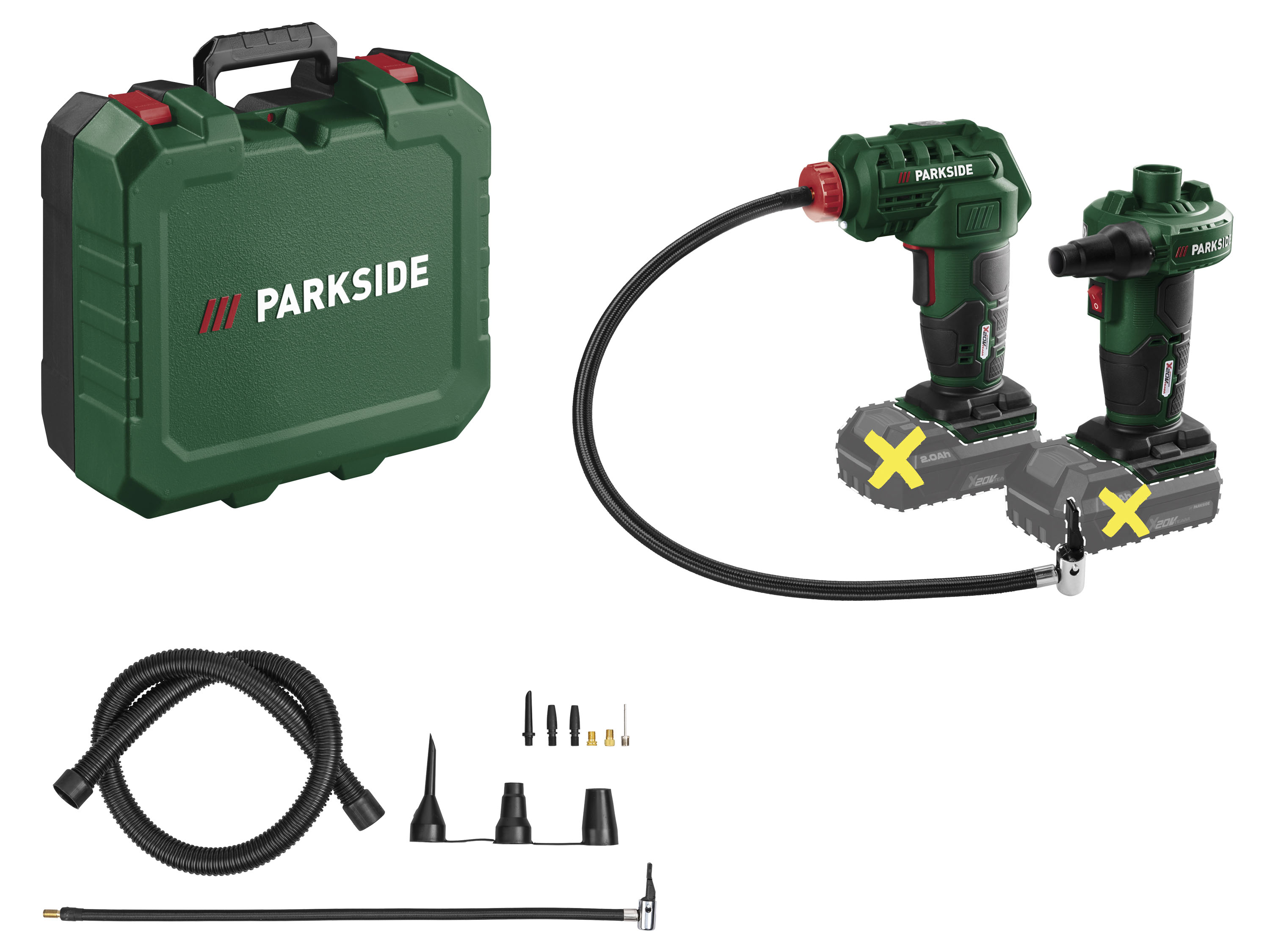 PARKSIDE Accu-compressor en -luchtpomp 20 V, zonder accu en lader