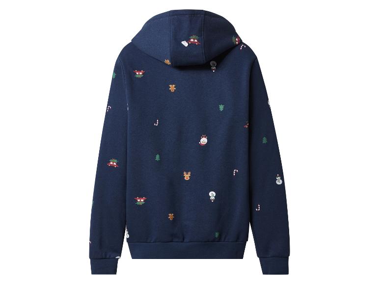Blauwe hoodie met kerstpatroon