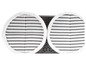 Twee ronde microvezel reinigingsdoekjes voor een robotstofzuiger.