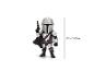 Mandaloriaanse krijgerfiguur met pistool, 2,5 inch / 6,35 cm hoog.