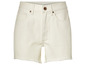 Witte denim shorts met rafels.