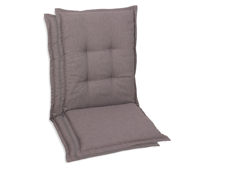 GO-DE Textil Tuinstoelkussens (Taupe, Stoelkussens voor stoelen met een normale rugleuning)