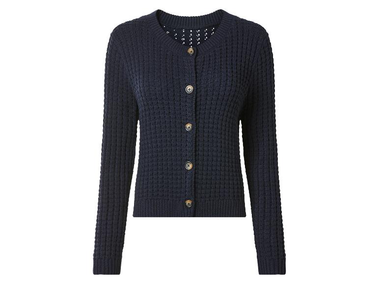 Donkerblauw gebreid vest met knopen