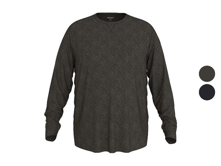 Donkergrijs heren T-shirt met lange mouwen en ronde hals.