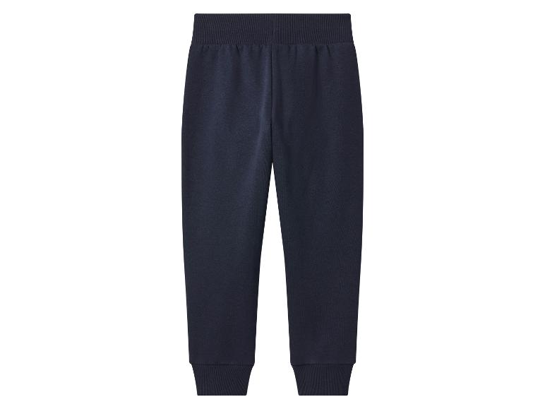 Donkerblauwe joggingbroek met elastische tailleband en geribde boorden