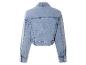 Lichtblauw cropped denim jack.