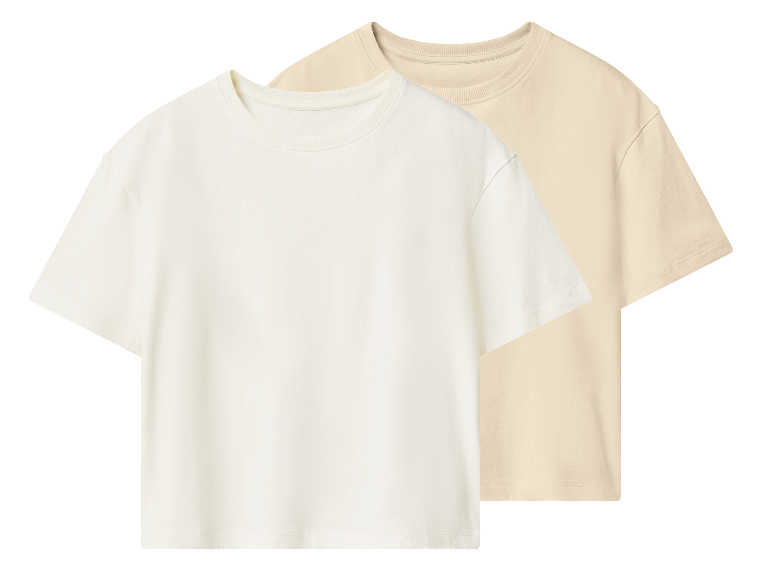 Esmara Kids Set van 2 kinder T-shirts (wit/beige, 158/164)