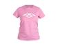 Een roze t-shirt met het logo van Umbro.