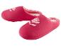 Roze pantoffels met bloemenprint, comfortabel en zacht.