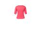 Roze dames top met korte mouwen, achterkant