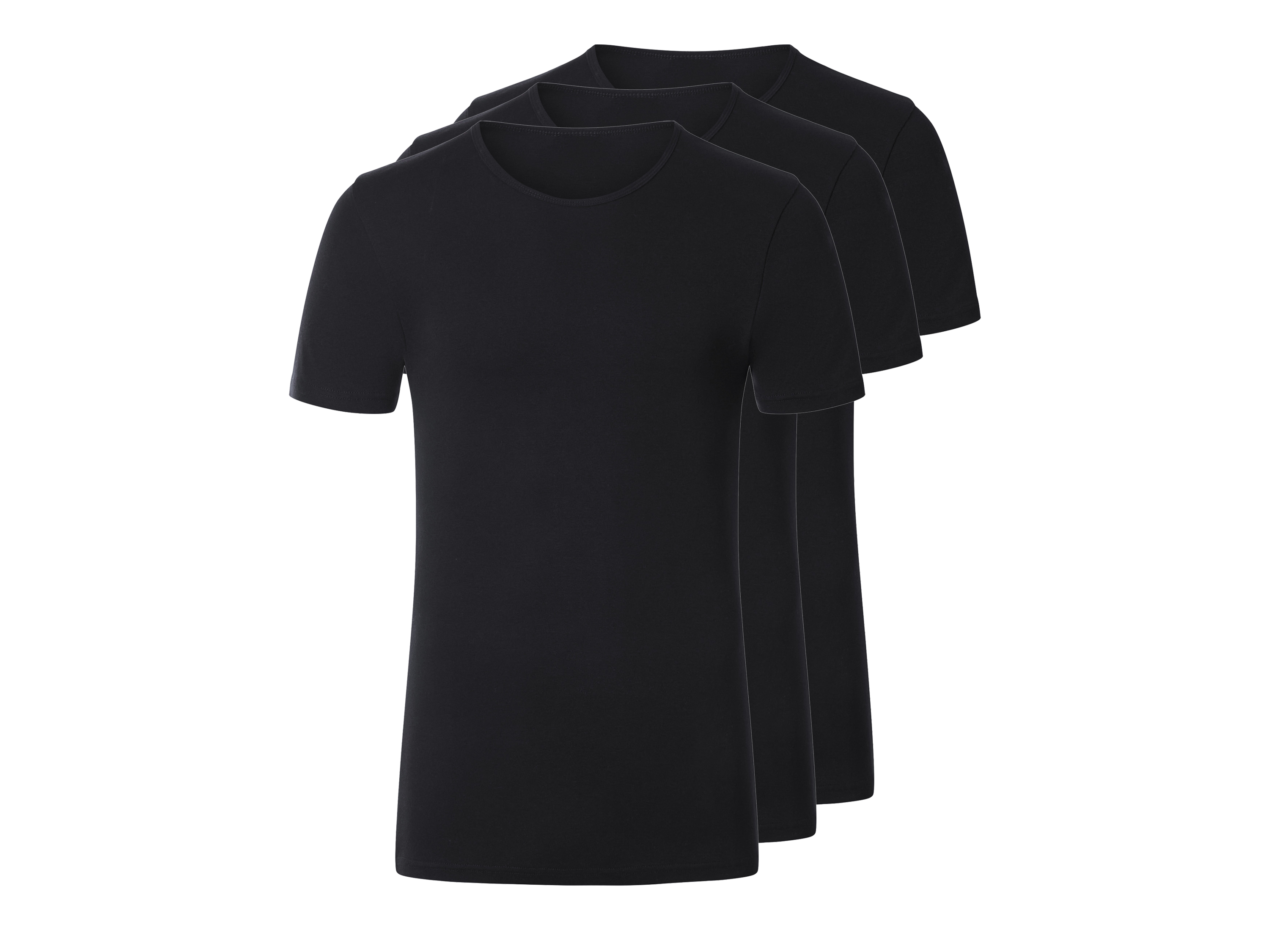 esmara Men Set van 3 heren T-shirts (Ronde hals, Zwart, M)