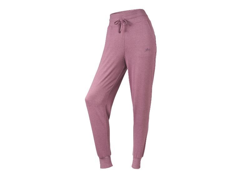 Roze dames joggingbroek met trekkoord en geribbelde boorden