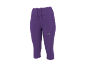 Paarse dames sport capri legging met trekkoord en discreet logo.