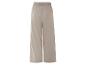 Beige wijde broek met elastische tailleband.