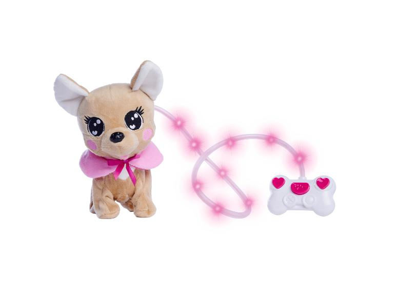 Pluche puppy met afstandsbediening en lichtgevende riem.