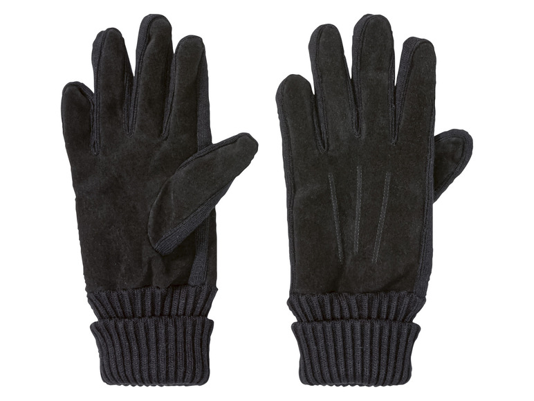 Heren leren handschoenen (8,5, Zwart-mat)