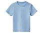 Lichtblauw kinder T-shirt met korte mouwen en ronde hals.
