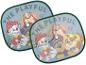 Paw Patrol auto zonneschermen met Marshall, Skye, Chase en Rubble, met de tekst 'THE PLAYFUL'