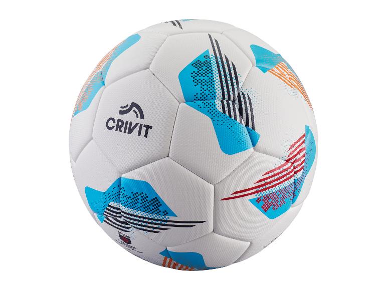 Crivit voetbal, wit met blauw en oranje design.