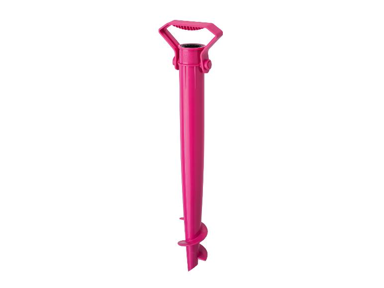 Roze strandparasolhouder met geïntegreerde schroef voor zand
