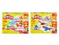 Twee Play-Doh sets: een dierenarts kit met dierenfiguren en een bouw- en vormset met gereedschap.
