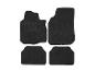 Set van vier zwarte autovloermatten.