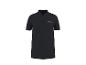Zwart poloshirt met een klein logo op de borst en een knoopsluiting.