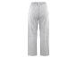 Grijze, wijde joggingbroek met elastische tailleband, achteraanzicht.
