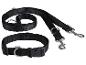 Zwarte ZooFari hondenhalsband en riem.