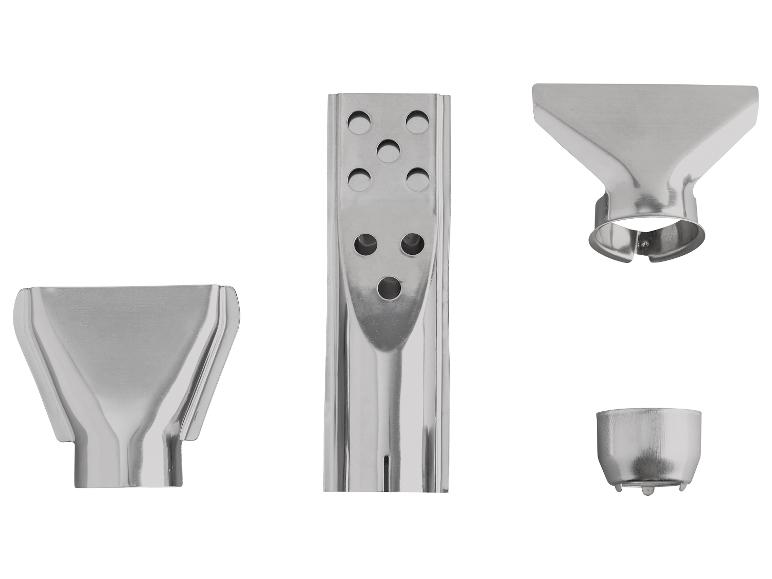 Metal en nozzles voor een heteluchtpistool: plat, conisch en rond.
