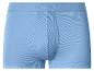 Lichtblauwe geribbelde katoenen boxershort met elastische tailleband.