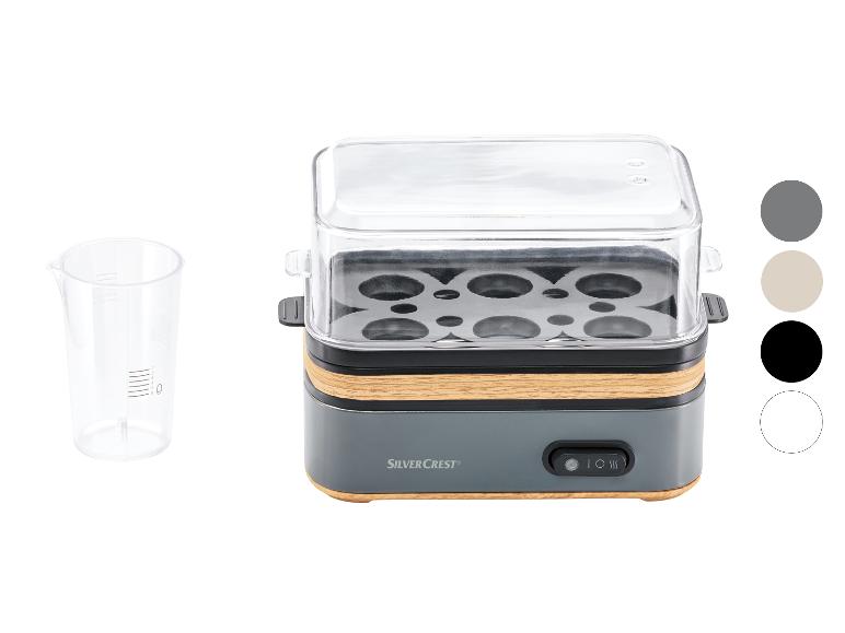 SilverCrest eierenkoker met transparant deksel en maatbeker.