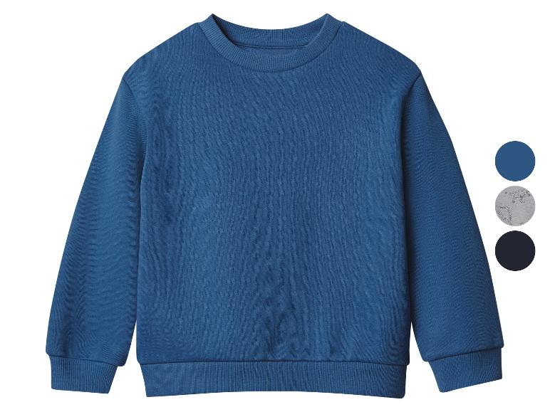 Blauwe longsleeve sweater met ronde hals, met kleuropties.