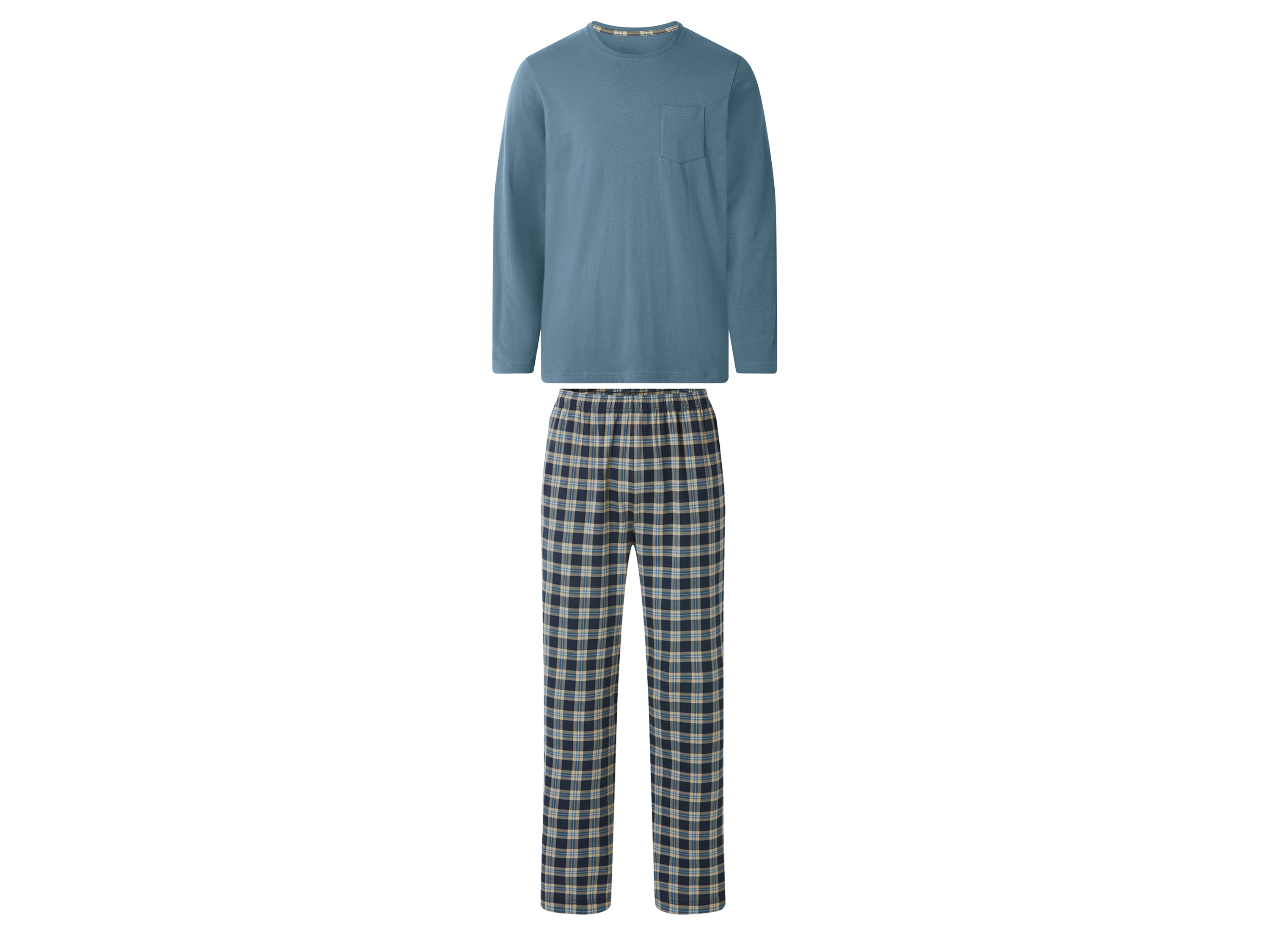 esmara Men Heren pyjama (Blauw/geruit, M)