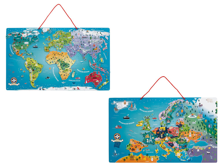Ga naar volledige schermweergave: Playtive Magnetische wereldkaart/kaart van Europa - afbeelding 1