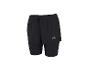 Zwarte 2-in-1 sportshorts voor dames met ingebouwde legging.