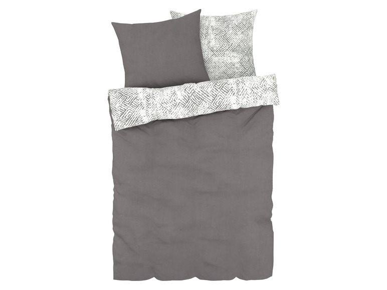 Donzen dekbedovertrek met grijs dessin