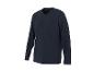 Een donkerblauw longsleeve t-shirt met een V-hals.