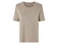 Beige t-shirt met korte mouwen.