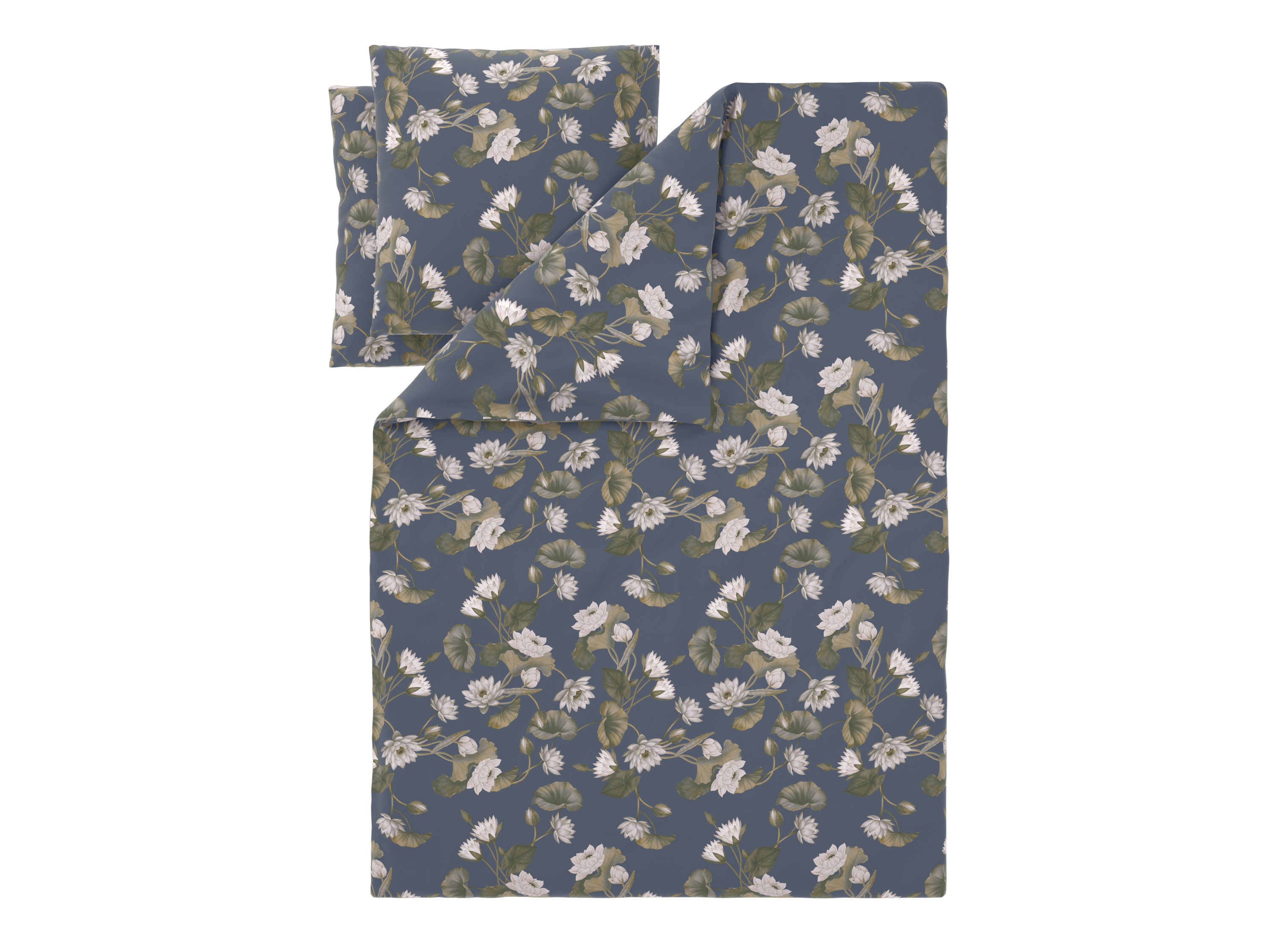 LIVARNO Satijnen dekbedovertrek 200 x 200 cm (Bloemen/grijs)