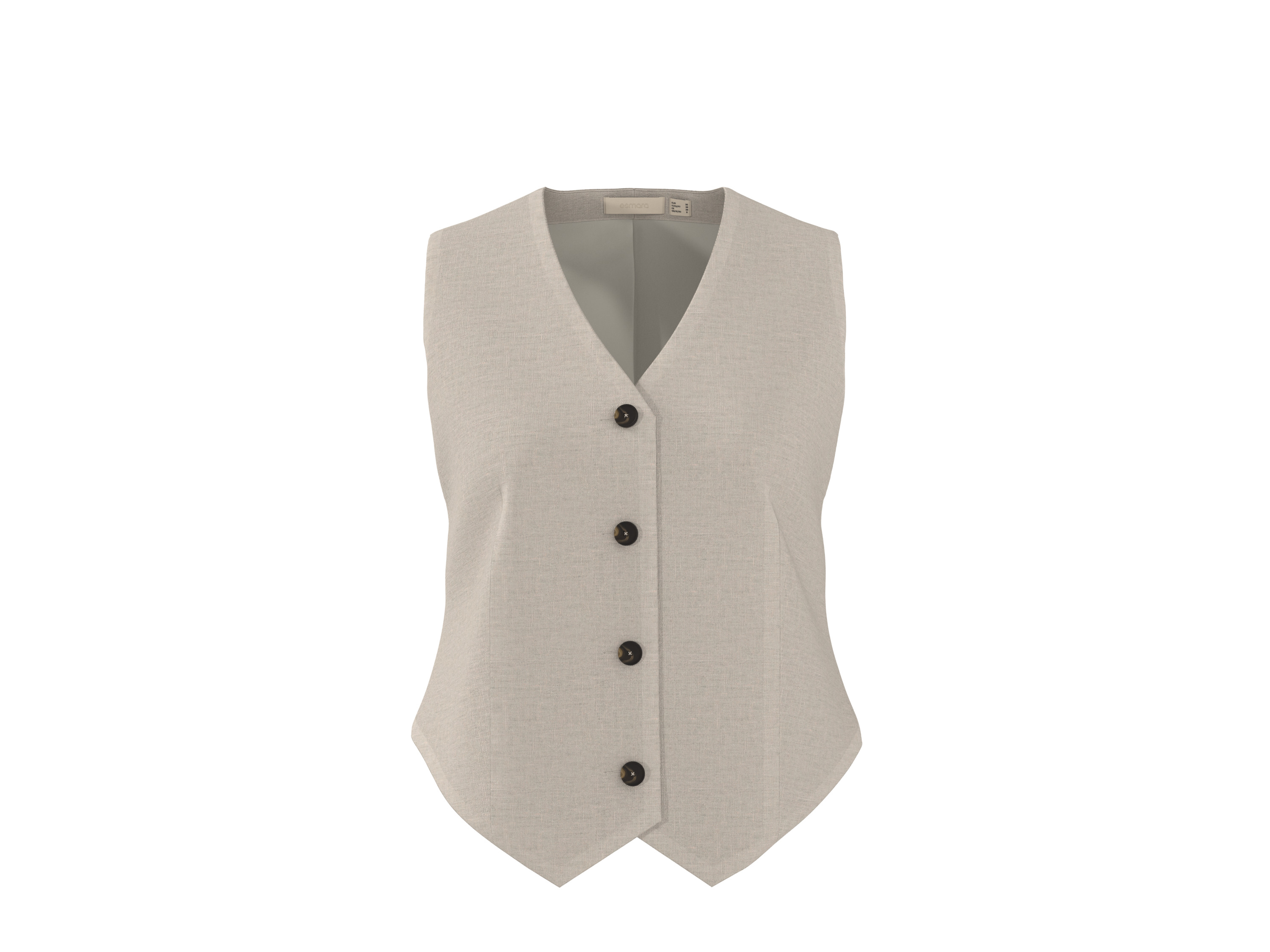 ESMARA Dames gilet met linnen (Beige, 38)
