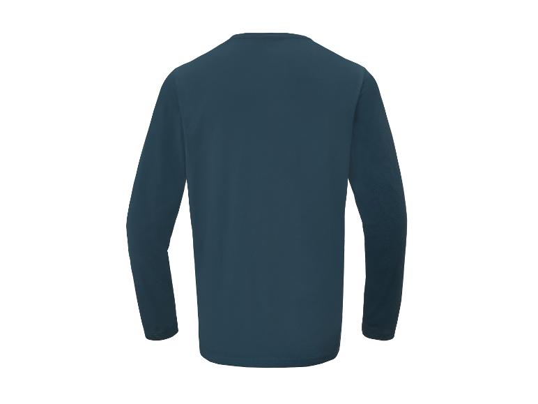 Donkerblauw T-shirt met lange mouwen, achterkant.