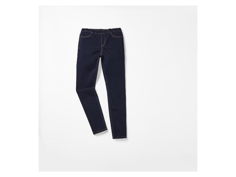 Donkere stretch skinny jeans met contrasterende stiksels.